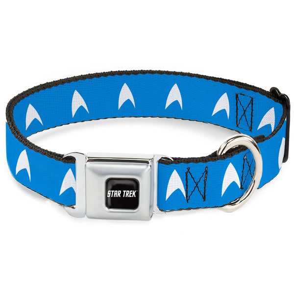 buckle down STAR TREK Text Logo Full Color Black/White Seatbelt Buckle Collar - Star Trek Starfleet Insignia Blue/White