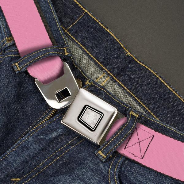 Buckle Down Starburst Seatbelt Belt - Baby Pink Webbing