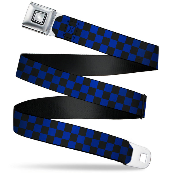 buckle down Starburst Seatbelt Belt - Checker Black/Blue Webbing