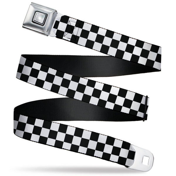 buckle down Starburst Seatbelt Belt - Checker Black/White Webbing