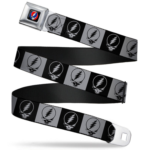 buckle down Steal Your Face Seatbelt Belt - Steal Your Face Blocks Black/White-Gray/Black Webbing