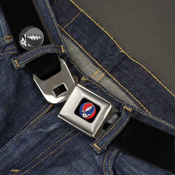 Buckle Down Steal Your Face Seatbelt Belt - Steal Your Face Repeat Black/Gray Webbing