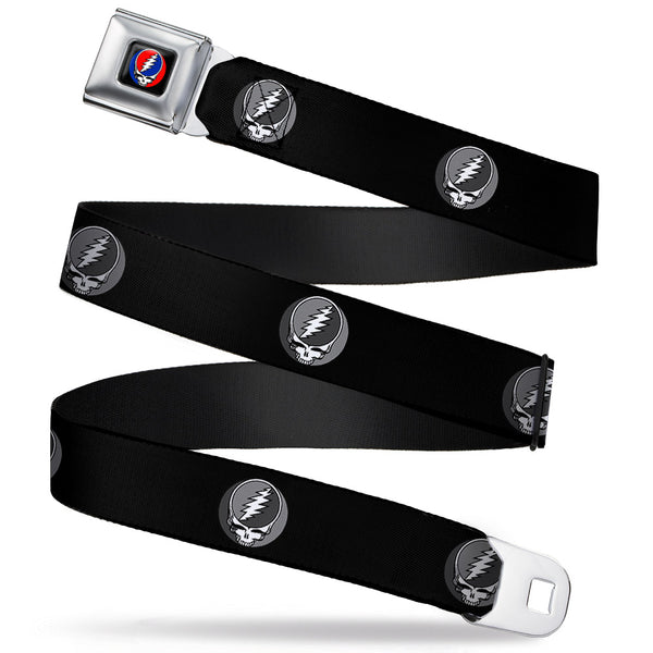 buckle down Steal Your Face Seatbelt Belt - Steal Your Face Repeat Black/Gray Webbing