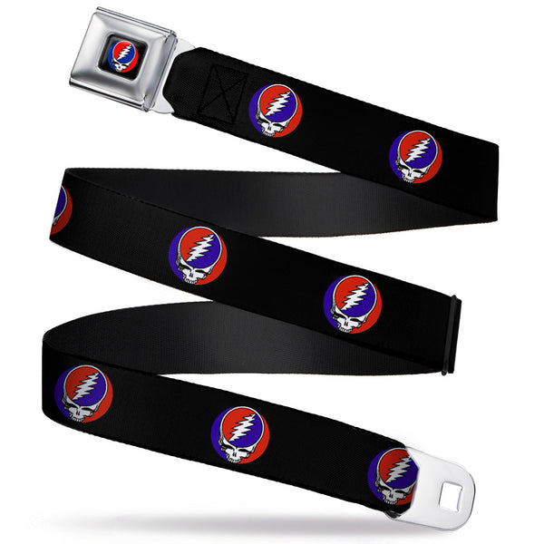 buckle down Steal Your Face Seatbelt Belt - Steal Your Face Repeat Black/Color Webbing
