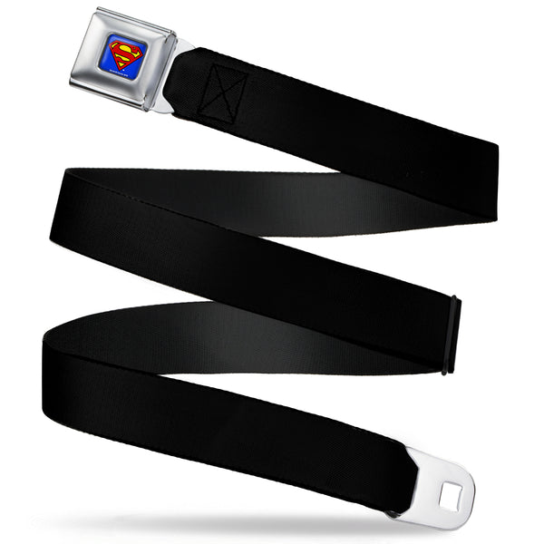 buckle down Superman Full Color Blue Seatbelt Belt - (W10200) Black Webbing
