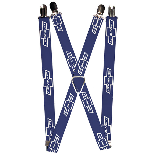 buckle down Suspenders - 1.0" - 1965 CHEVROLET Bowtie Blue White