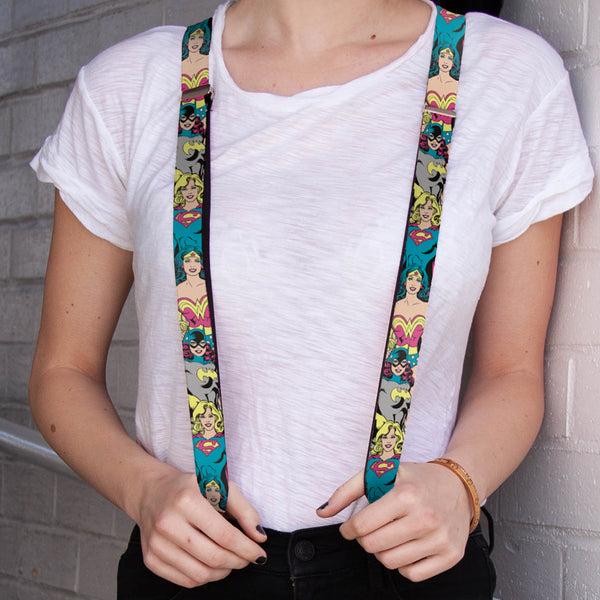 Buckle Down Suspenders - 1.0" - Batgirl Supergirl Wonder Woman Poses