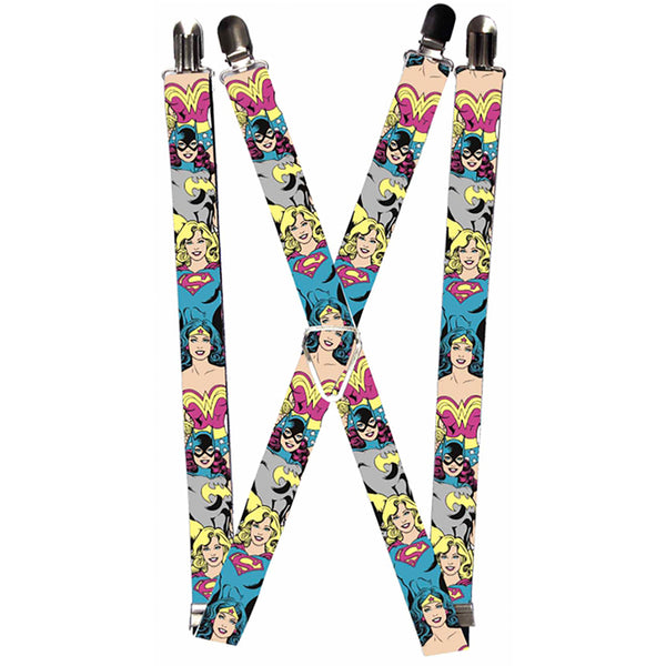 buckle down Suspenders - 1.0" - Batgirl Supergirl Wonder Woman Poses