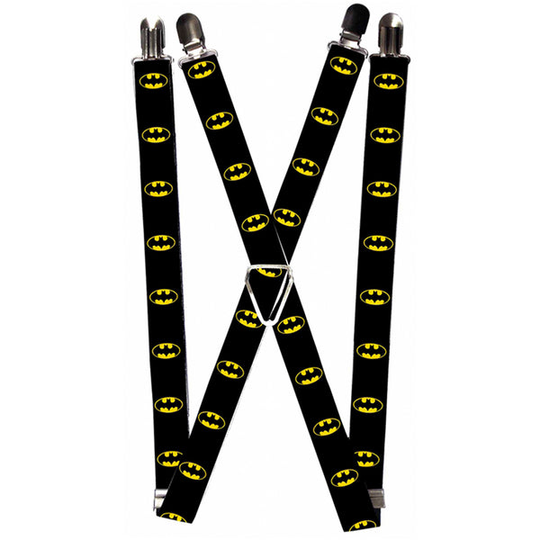buckle down Suspenders - 1.0" - Batman Shield Black Yellow