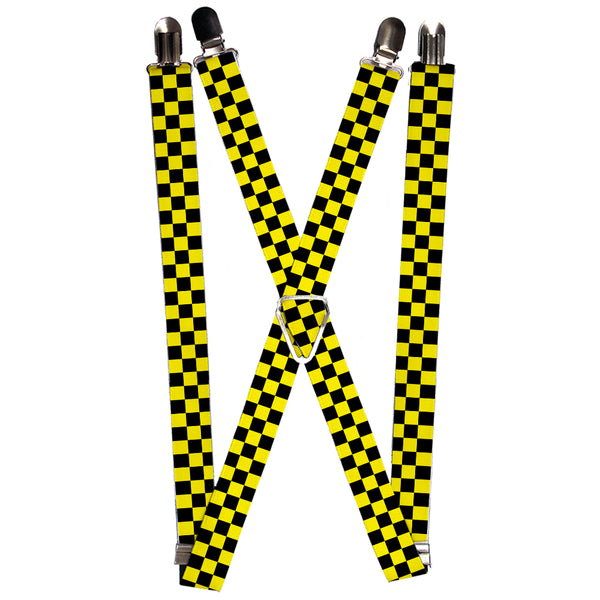 buckle down Suspenders - 1.0" - Checker Black/Neon Yellow
