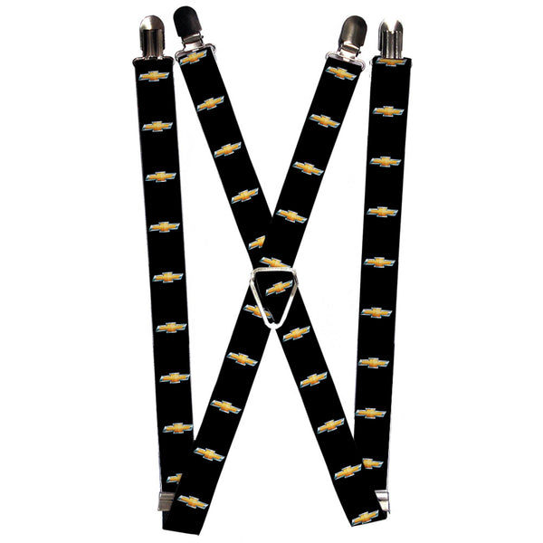 buckle down Suspenders - 1.0" - CHEVROLET Bowtie Black Gold
