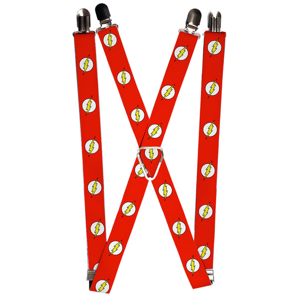 buckle down Suspenders - 1.0" - Flash Logo Red White Yellow