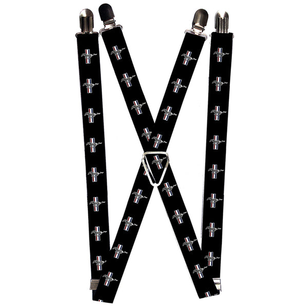buckle down Suspenders - 1.0" - Ford Mustang w Bars Logo REPEAT