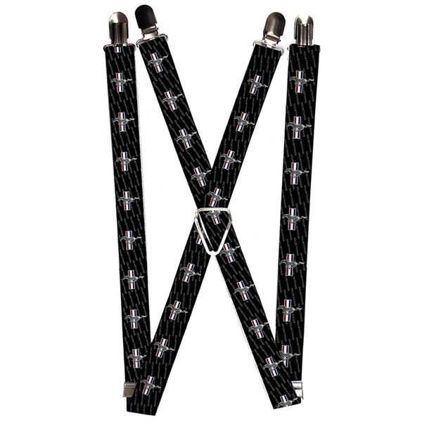 buckle down Suspenders - 1.0" - Ford Mustang w Bars REPEAT w Text