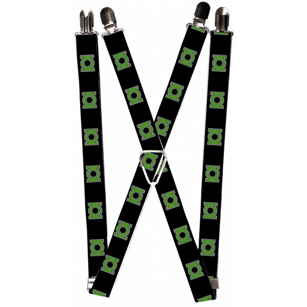 buckle down Suspenders - 1.0" - Green Lantern Logo Black Green
