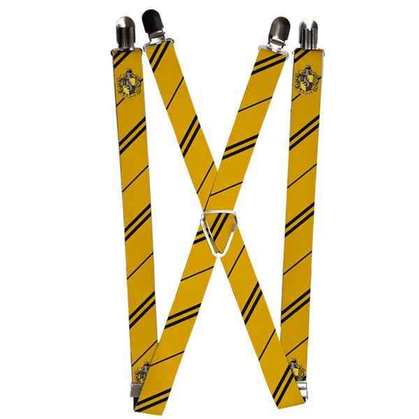 buckle down Suspenders - 1.0" - HUFFLEPUFF Crest Stripe Yellow Black
