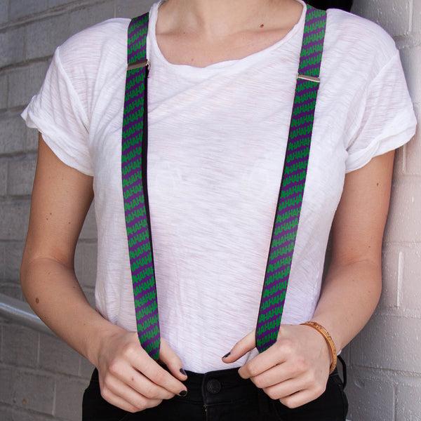 Buckle Down Suspenders - 1.0" - Joker HAHAHA Purple Green