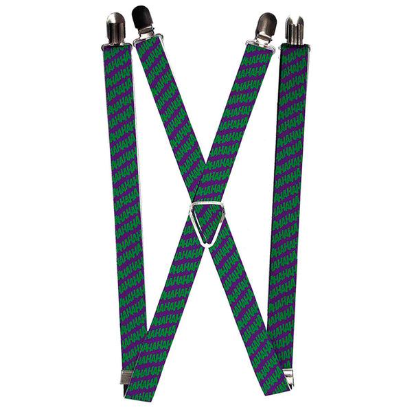 buckle down Suspenders - 1.0" - Joker HAHAHA Purple Green
