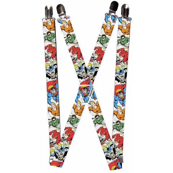 buckle down Suspenders - 1.0" - Justice League Superheroes CLOSE-UP