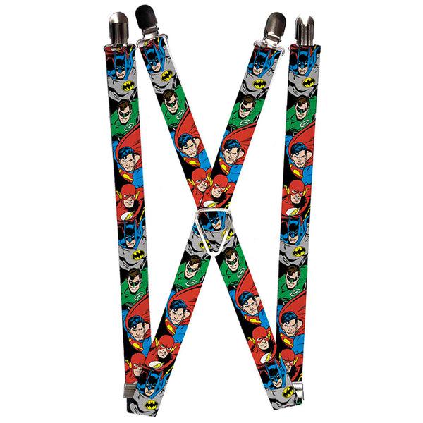 buckle down Suspenders - 1.0" - Justice League Superheroes CLOSE-UP New