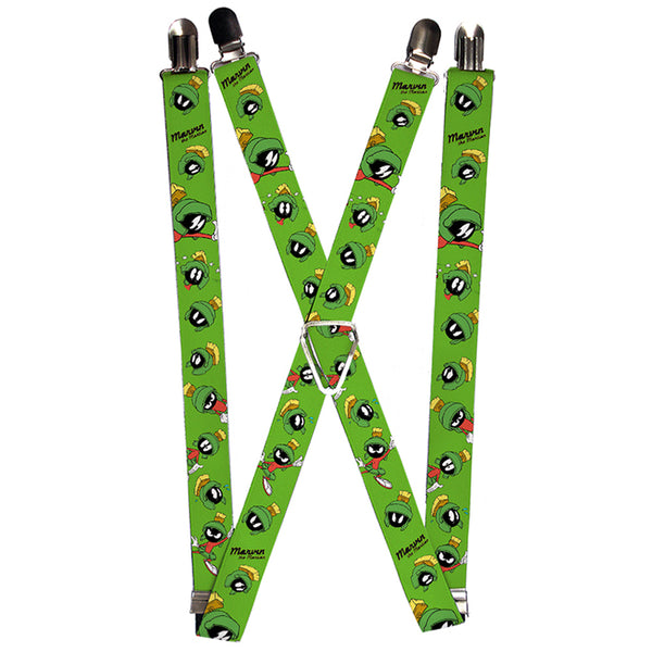 buckle down Suspenders - 1.0" - MARVIN THE MARTIAN w Poses Expressions Green