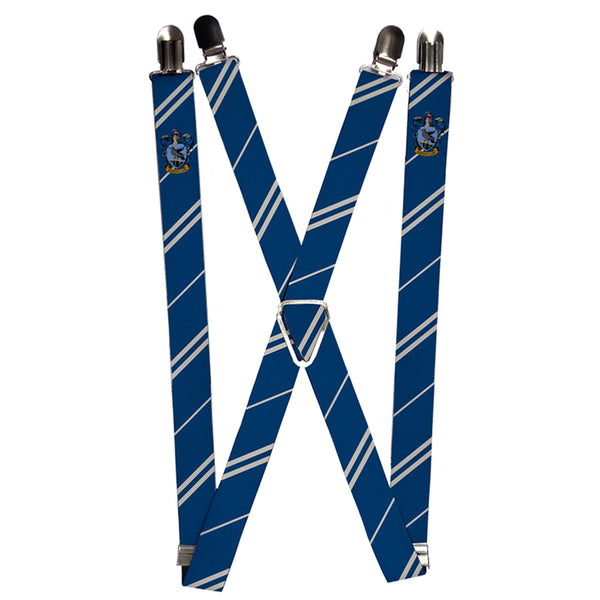 buckle down Suspenders - 1.0" - RAVENCLAW Crest Stripe Blue Gray