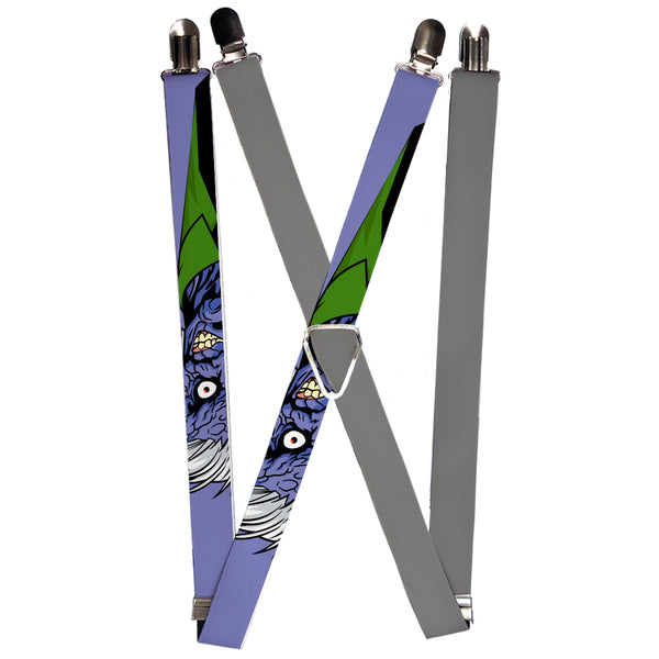 buckle down Suspenders - 1.0" - Split Two-Face Purple + Plain Gray
