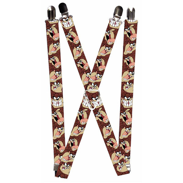 buckle down Suspenders - 1.0" - Tasmanian Devil Expressions Brown