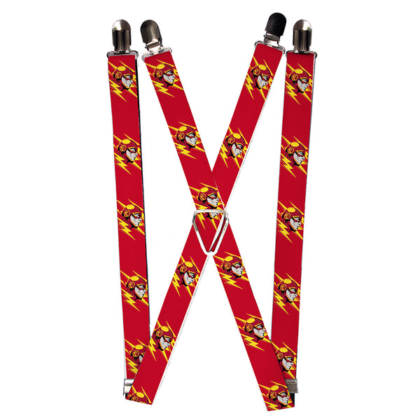 buckle down Suspenders - 1.0" - The Flash Face Bolts Reds Yellow Gray