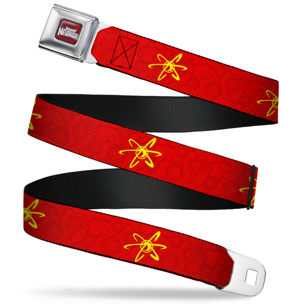 Buckle Down The Adventures Of Jimmy Neutron Logo Full Color Red/Blues Seatbelt Belt - Jimmy Neutron Atoms & Molecules Red/Yellow Webbing
