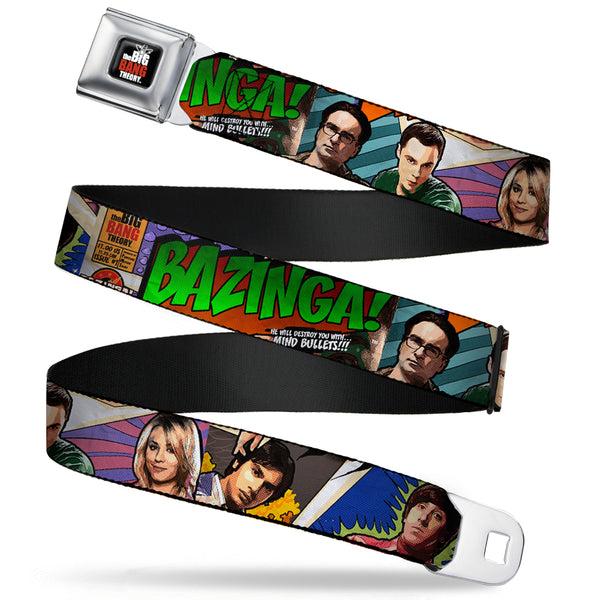 buckle down THE BIG BANG THEORY Full Color Black White Red Seatbelt Belt - The Big Bang Theory Comic Strip Webbing