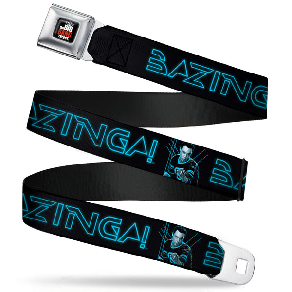 buckle down THE BIG BANG THEORY Full Color Black White Red Seatbelt Belt - Sheldon/BAZINGA Black/Blue Glow Webbing