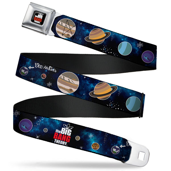 buckle down THE BIG BANG THEORY Full Color Black White Red Seatbelt Belt - THE BIG BANG THEORY Planets/Space Webbing