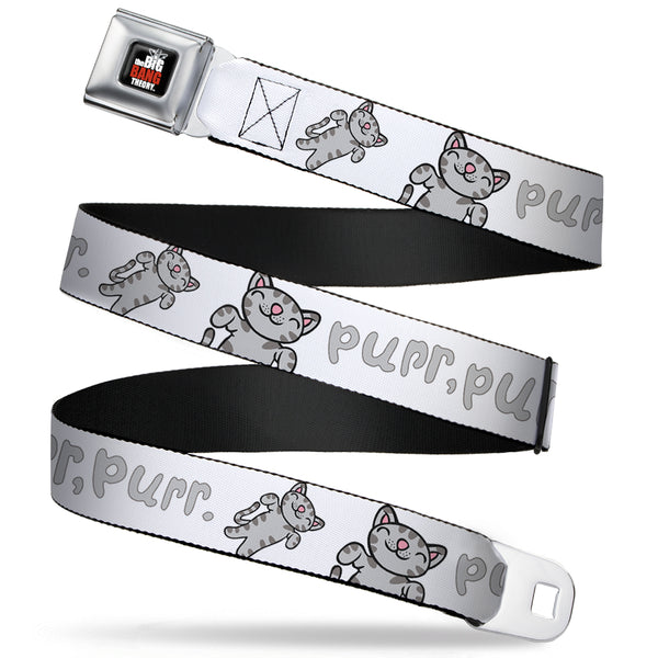 buckle down THE BIG BANG THEORY Full Color Black White Red Seatbelt Belt - Soft Kitty PURR PURR PURR Webbing