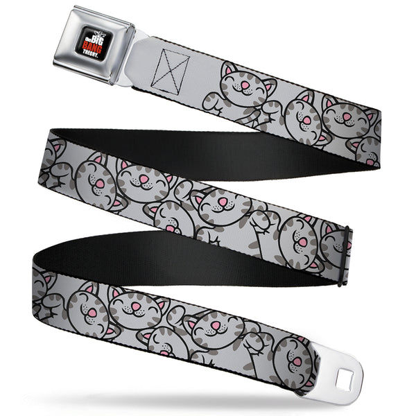 buckle down THE BIG BANG THEORY Full Color Black White Red Seatbelt Belt - Soft Kitty Poses Webbing