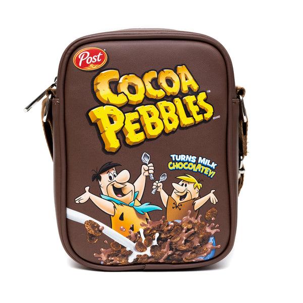 buckle down The Flintstones Bag Cross Body Cocoa Pebbles Fred and Barney Cereal Box Replica Brown Vegan Leather