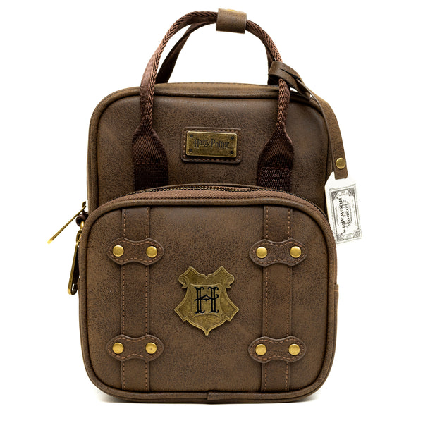 buckle down The Wizarding World of Harry Potter Bag Cross Body Harry Potter Hogwarts School of Witchcraft and Wizardry Brown Vegan Leather