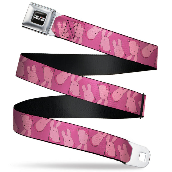 buckle down TOILET-BOUND HANAKO-KUN Title Logo Full Color Black Seatbelt Belt - Toilet-Bound Hanako-Kun Mokke Flip Poses Pinks Webbing