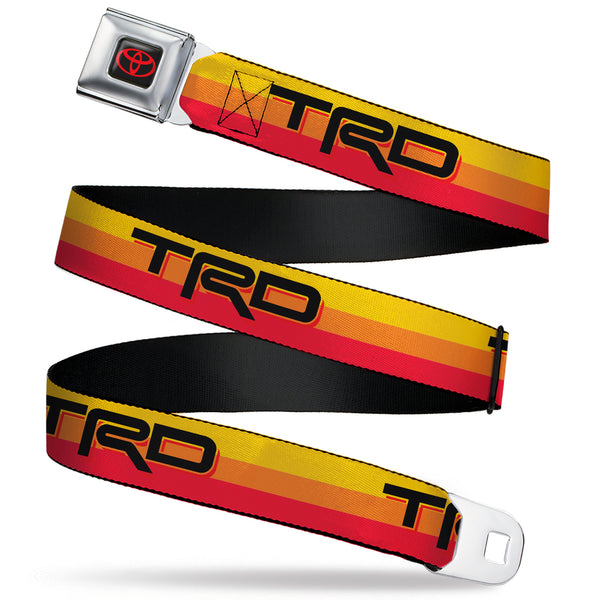 buckle down Toyota Logo Full Color Black/Red Seatbelt Belt - Toyota Racing Development TRD Logo Rally Stripe Sunset Webbing