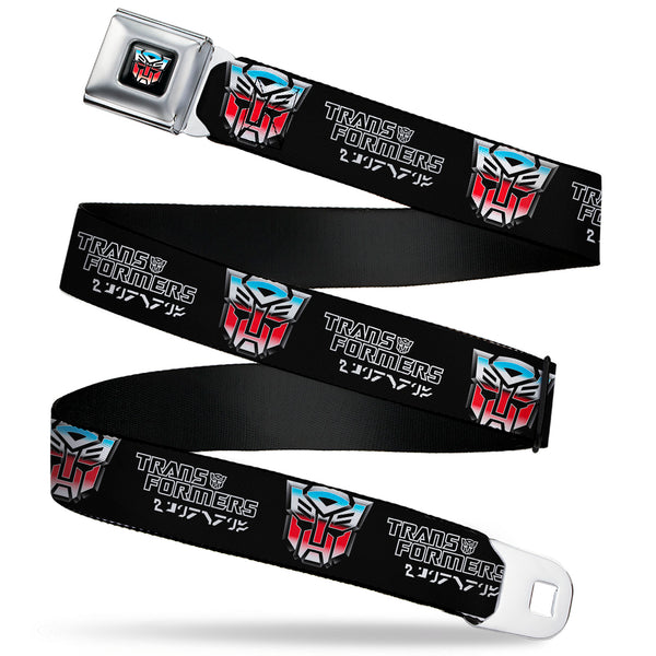 buckle down Transformers Autobots Icon Full Color Black/Blues/Red/White Seatbelt Belt - TRANSFORMERS Autobots Cybertronian Icon Black/Blues/Red/White Webbing
