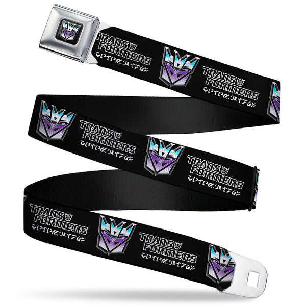 buckle down Transformers Decepticons Icon Full Color Black/Grays/Purples Seatbelt Belt - TRANSFORMERS Decepticons Cybertronian Icon Black/Grays/Purples Webbing