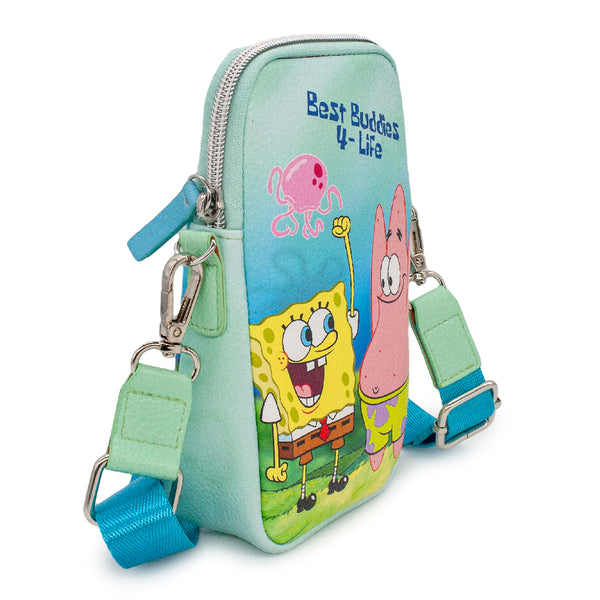 Buckle Down Wallet Phone Bag Holder - SpongeBob SquarePants And Patrick Star BEST BUDDIES 4-LIFE Pose Seafoam Green