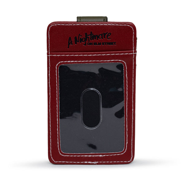 Buckle Down Warner Bros. Horror Movie Wallet Character Wallet ID Card Holder A Nightmare On Elm Street Freddy Hat Red Green Vegan Leather
