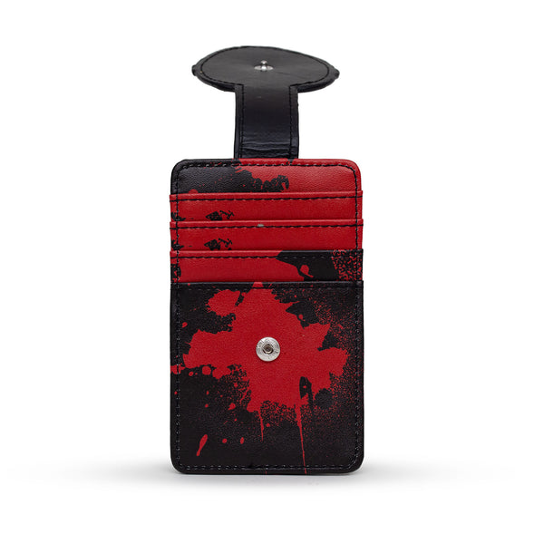 Buckle Down Warner Bros. Horror Movies Wallet Character Wallet ID Card Holder Friday The 13th Jason Hockey Mask Black Red Vegan Leather