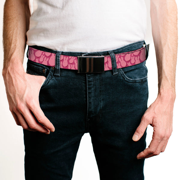 Buckle Down Web Belt Blank Black Buckle - After-School Hanako-Kun Mokke Scattered Pink Webbing