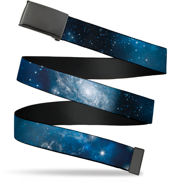 buckle down Web Belt Blank Black Buckle - Galaxy Blues/Blues Webbing