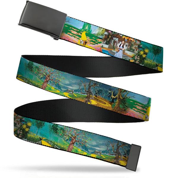 buckle down Web Belt Blank Black Buckle - The Wizard of Oz Yellow Brick Road Scenes Webbing