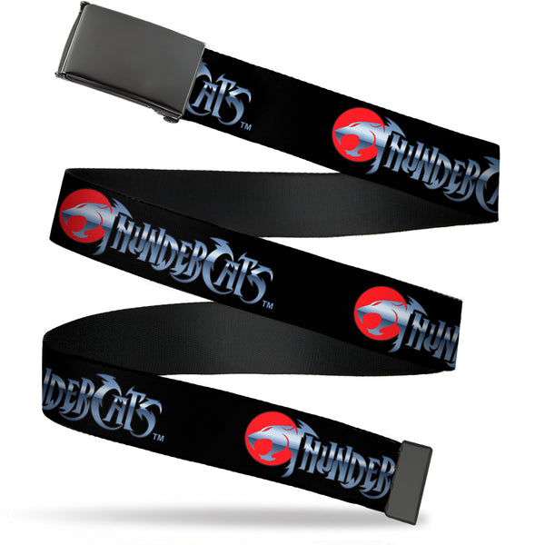 buckle down Web Belt Blank Black Buckle - THUNDERCATS Classic Series Logo Black/Red/Silver Webbing