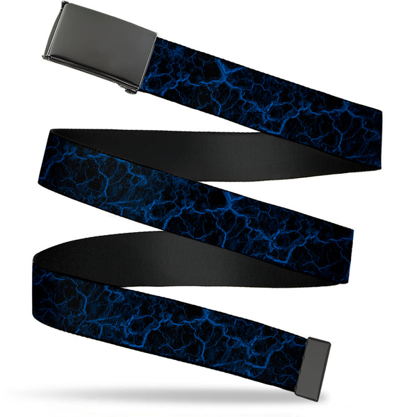 buckle down Web Belt Clasp Buckle - Marble Black/Blue Webbing