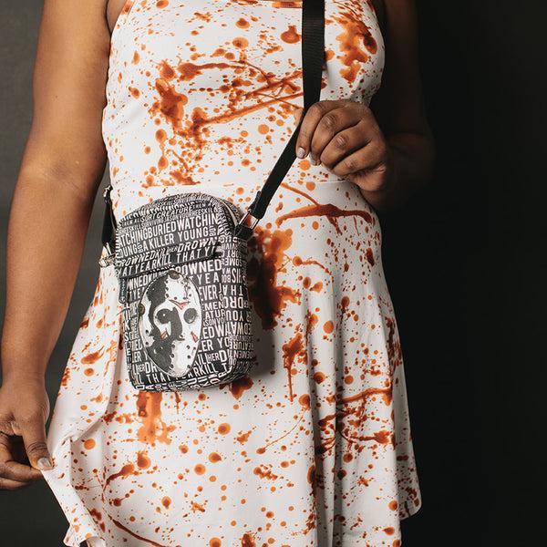 Buckle Down Women's Crossbody Wallet - Friday The 13th Jason Mask With Quotes Collage